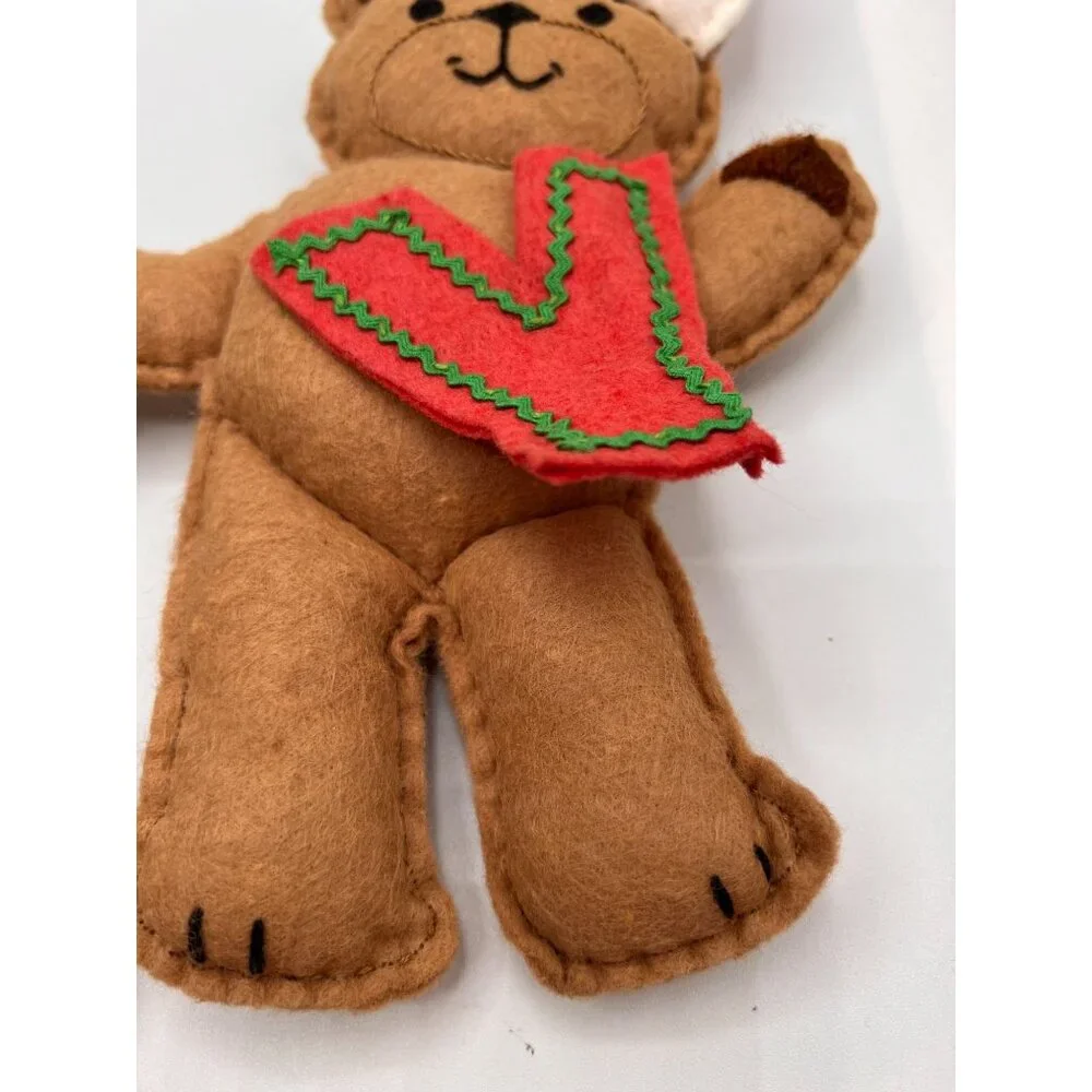 Adorable Felt Teddy Bear Christmas Garland 